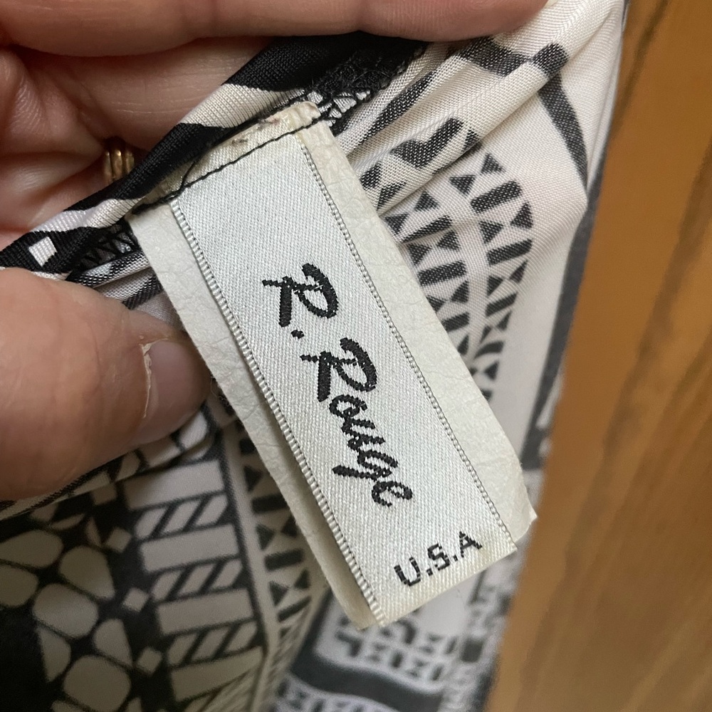 R. Rouge Women's Black and White Blouse - Picture 2 of 4